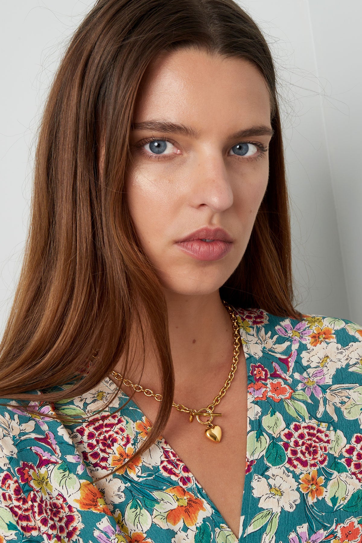 Gliederkette mit rundem Verschluss „Herz“