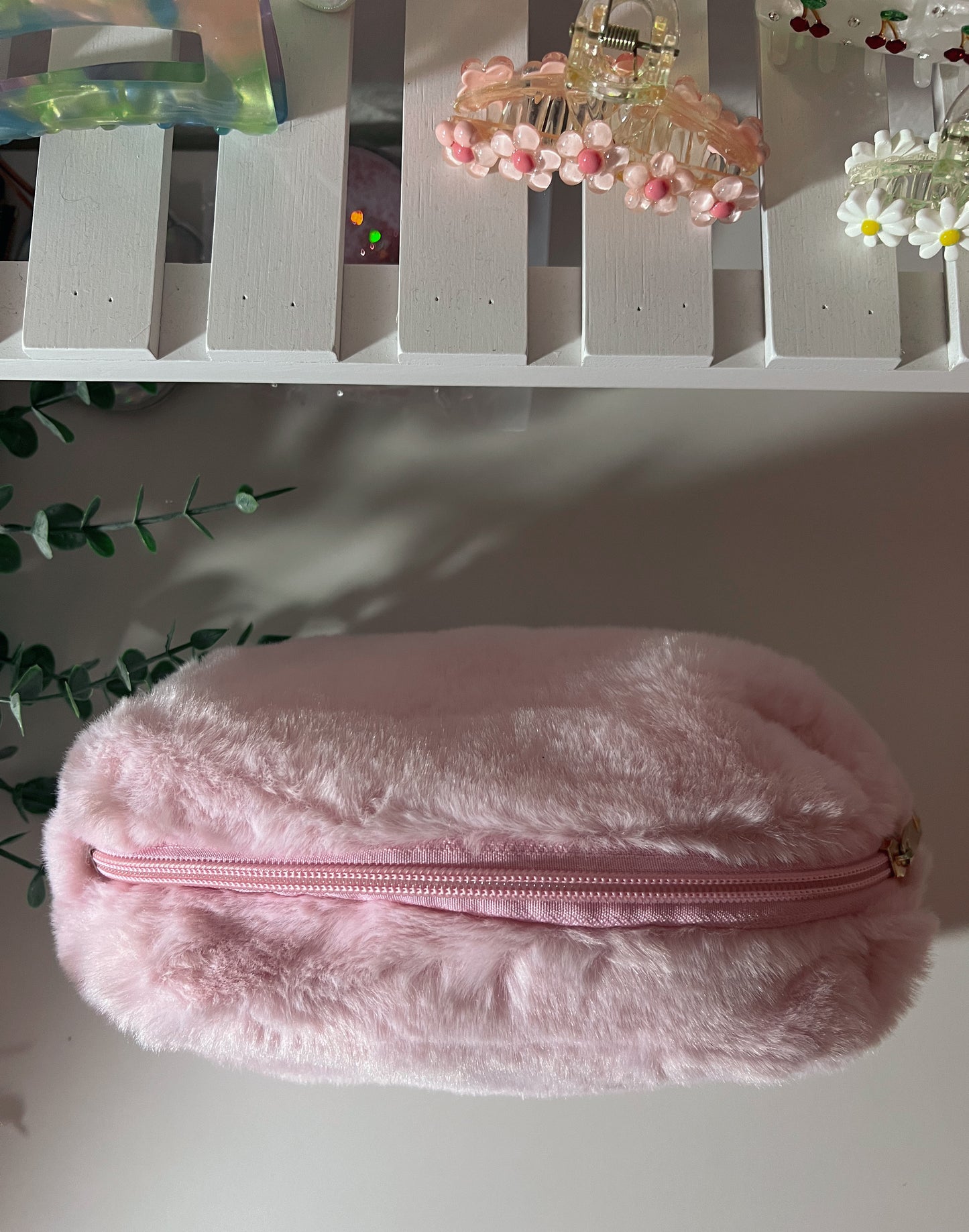 Kosmetik-Tasche Plüsch rosa